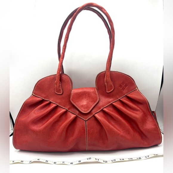 EUC Patricia Nash Red Lione Satchel Handbag 18"(W) x 10"(H) x 7"(D) - Picture 4 of 10